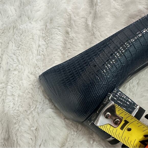 J.Renee Size 10m Navy Bambalina Lizard Print low Block Heel Pumps Comfort Style - Picture 10 of 12